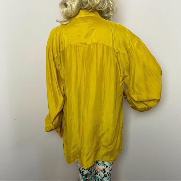 Vintage 100% Silk Bohemian Tunic Blouse – Golden Yellow – Size Medium - Picture 4 of 11